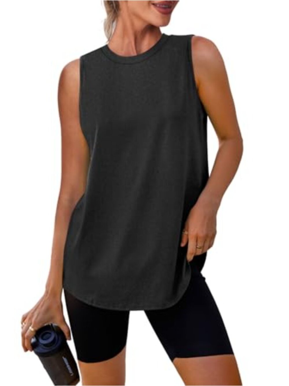 Women's Sleeveless Muscle Tank Tops - High Neck Yoga Gym Shirt